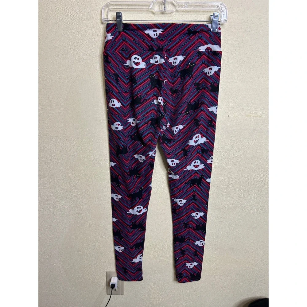 LuLaRoe Halloween Ghost Black Cat Leggings OS‎ One Size